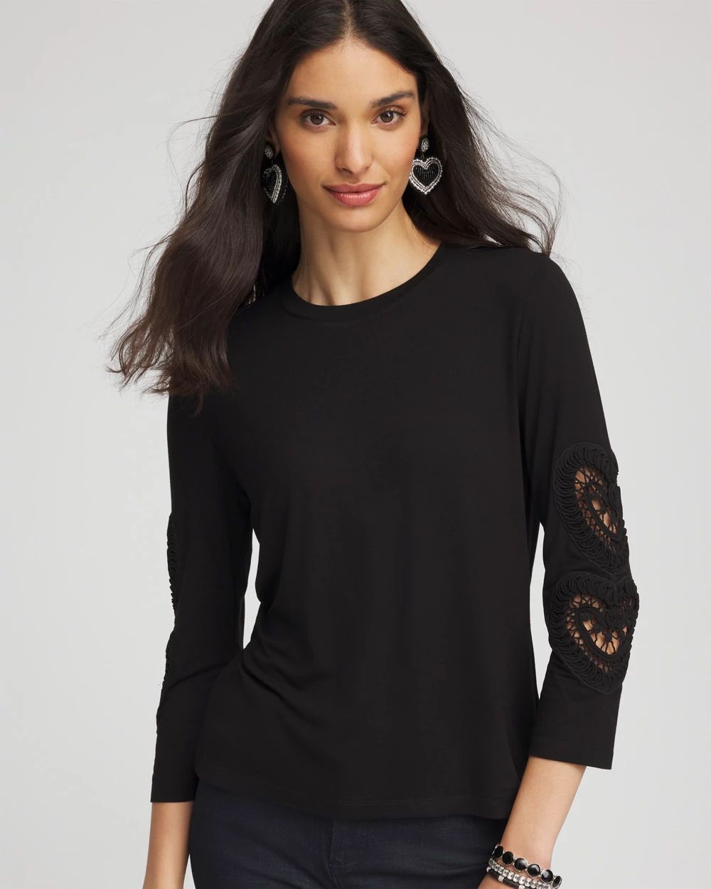 Heart Sleeve Detail Tee | Chico's